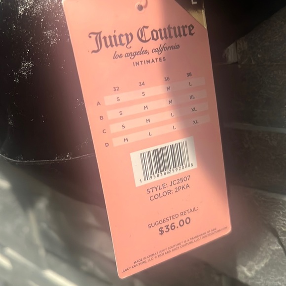 Juicy Couture Crushed Jersey Velvet Bra and Underwear Set - Black - Picture 16 of 16